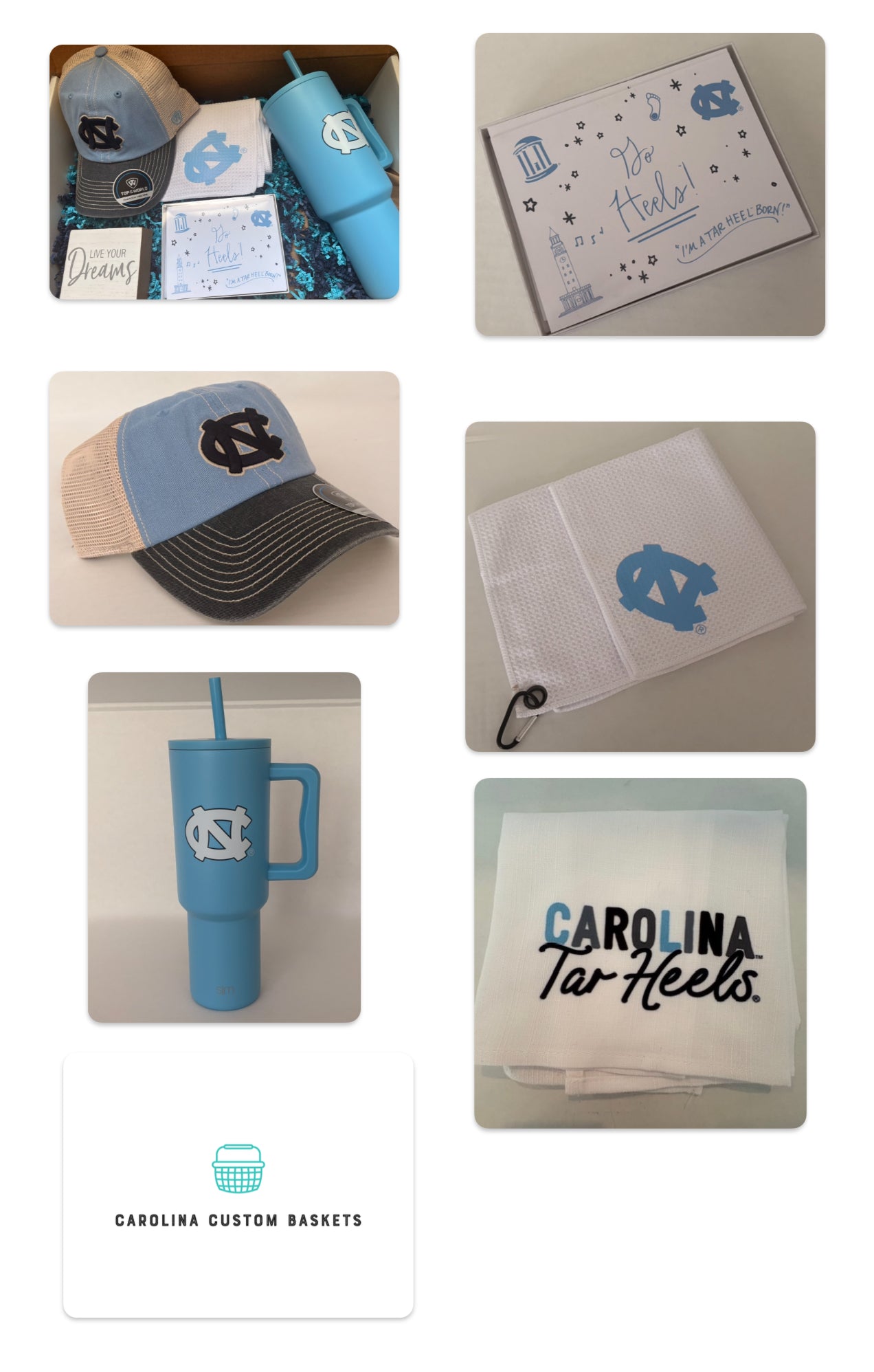 University of North Carolina (UNC) Custom Gift Basket for the Newly Accepted, Graduating, Alumni and Fans!