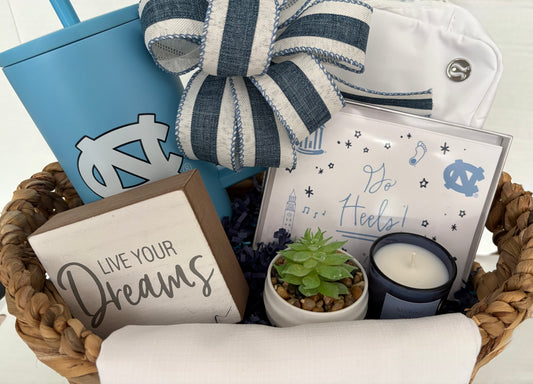 University of North Carolina (UNC) Custom Gift Basket for the Newly Accepted, Graduating, Alumni and Fans!